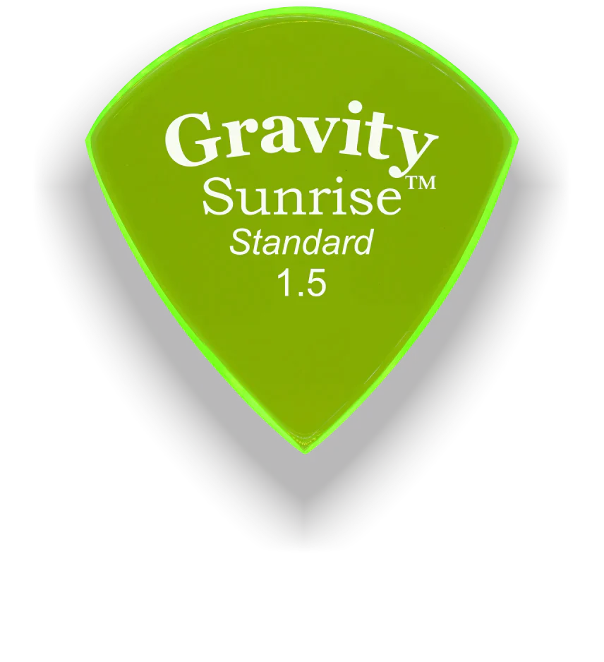 Gravity Picks Sunrise Standard 1.5 mm Polished | Fluro Green