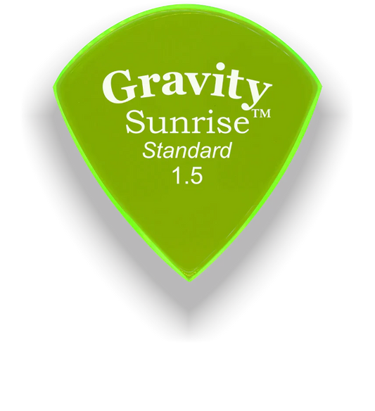 Gravity Picks Sunrise Standard 1.5 mm Polished | Fluro Green