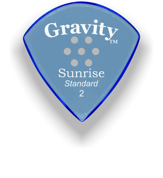 Gravity Picks Sunrise Standard 2mm Polished w/Multi Hole | Blue