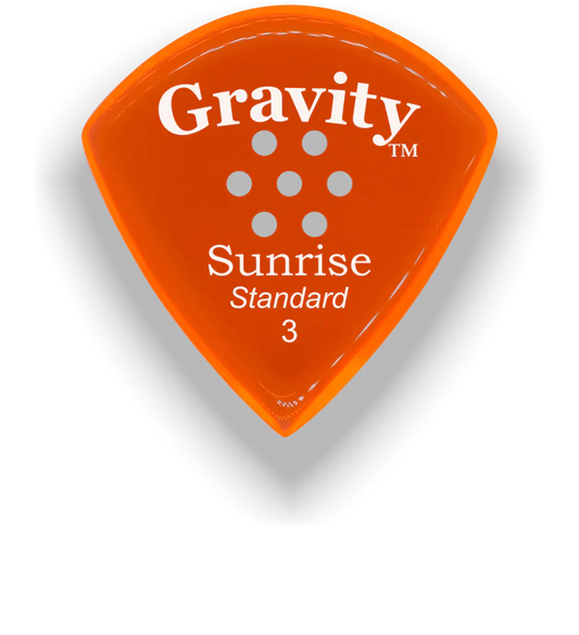 Gravity Picks Sunrise Standard 3mm Polished w/Multi Hole Orange