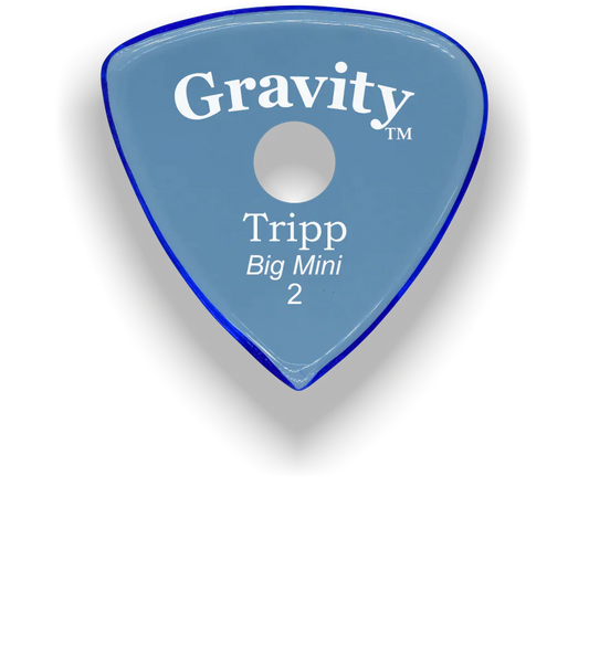 Gravity Picks Tripp Big Mini 2mm Polished w/Round Grip Hole | Blue