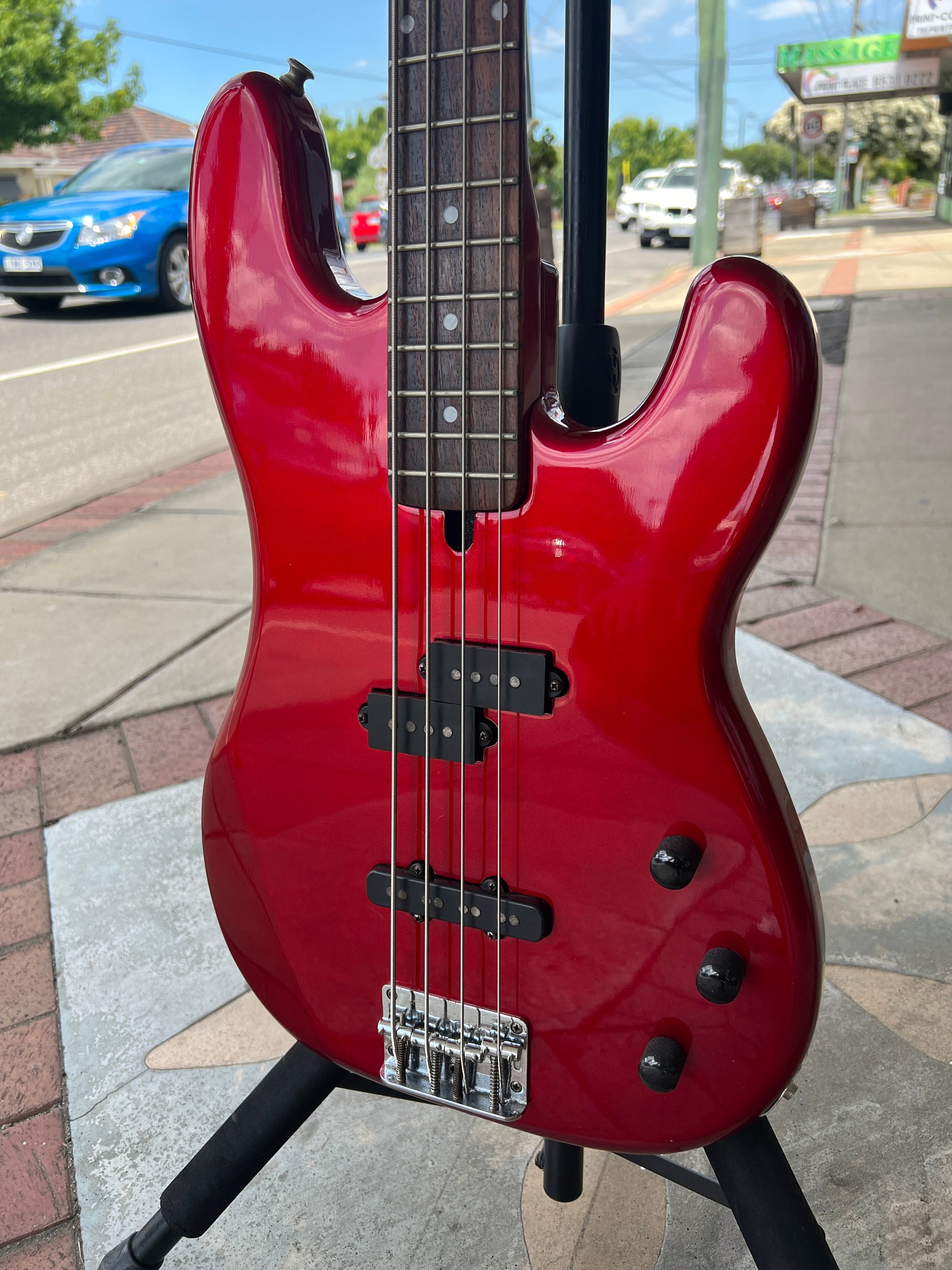 Aria X-1 4-String Electric Bass | Candy Apple Red ** ON HOLD **