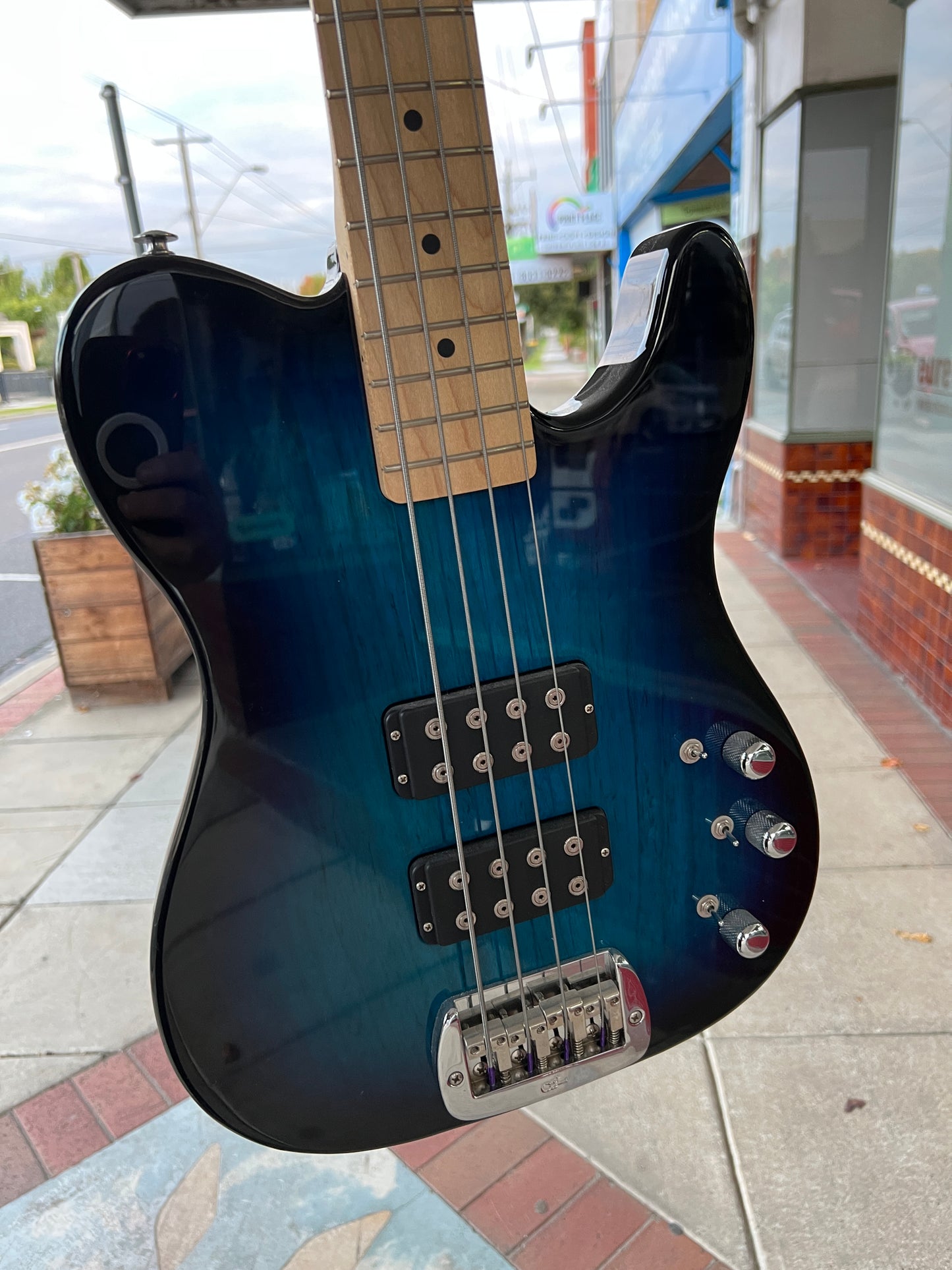G&L ASAT Tribute Series Bass Guitar | Made in Japan | Blue Burst