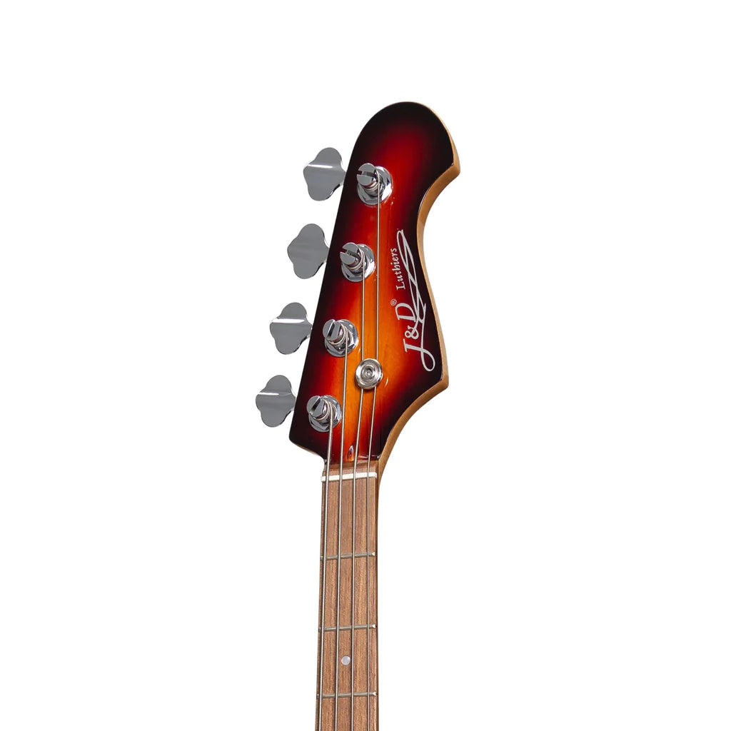 J&D Luthiers JM-Style Electric Bass Guitar | 4-String | Tobacco Sunburst