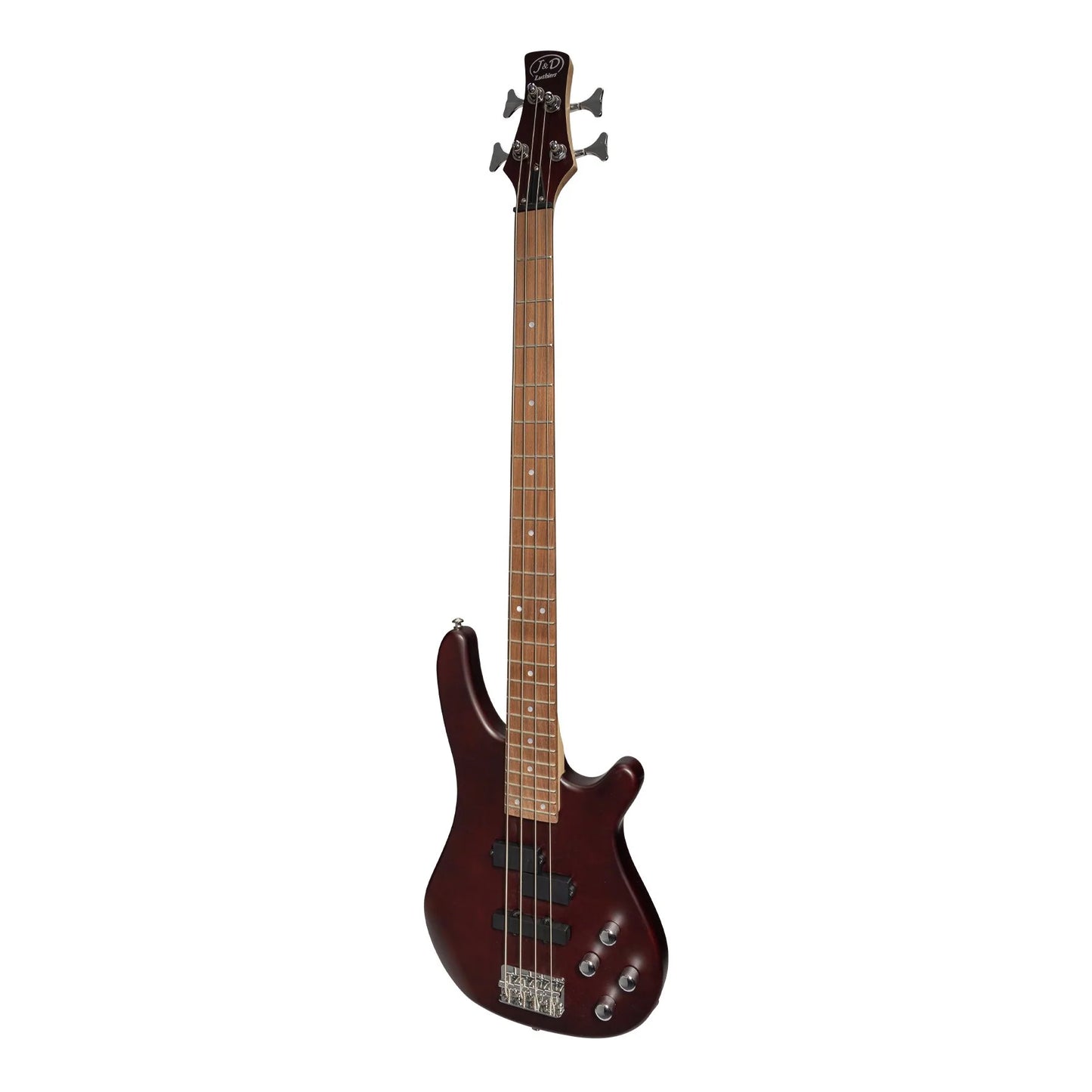 J&D Luthiers T-Style Electric Bass Guitar | 4-String | Satin Brown Stain