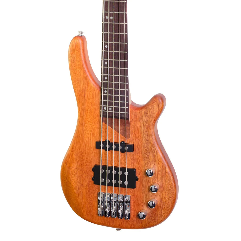 J&D Luthiers T-Style Electric Bass Guitar | 5-String | Natural Satin