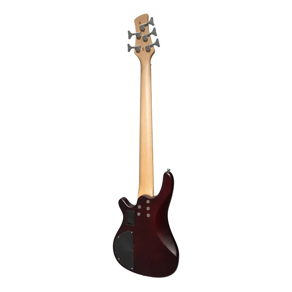 J&D Luthiers T-Style Electric Bass Guitar | 5-String | Satin Brown Stain