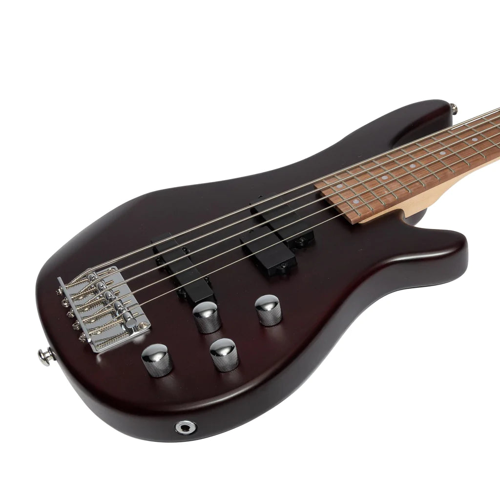 J&D Luthiers T-Style Electric Bass Guitar | 5-String | Satin Brown Stain