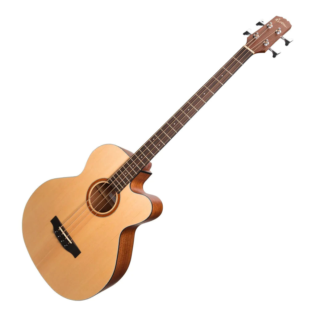 Martinez Natural Series Acoustic Bass Guitar | 4-String | Open Pore | Cutaway