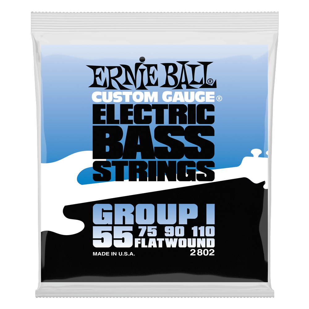 Ernie Ball P02802 Flatwound Group I ElectricBass Strings 55-110 Gauge