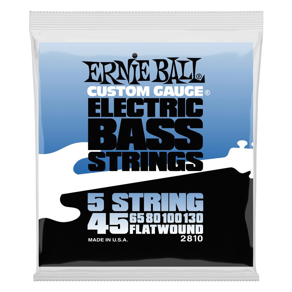 Ernie Ball P02810 Flatwound 5-String Electric Bass Strings 45-130 Gauge