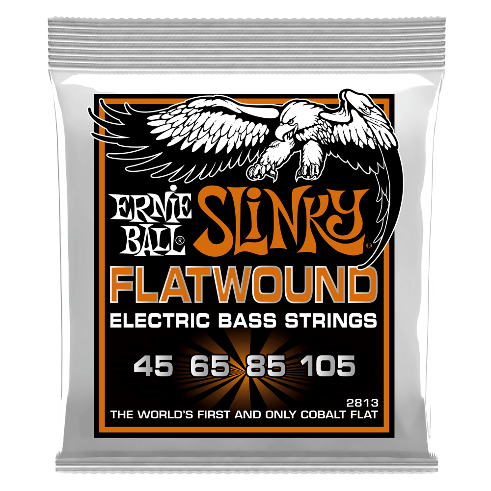 Ernie Ball P02813 Hyper Slinky Flatwound Electric Bass Strings 45-105 Gauge