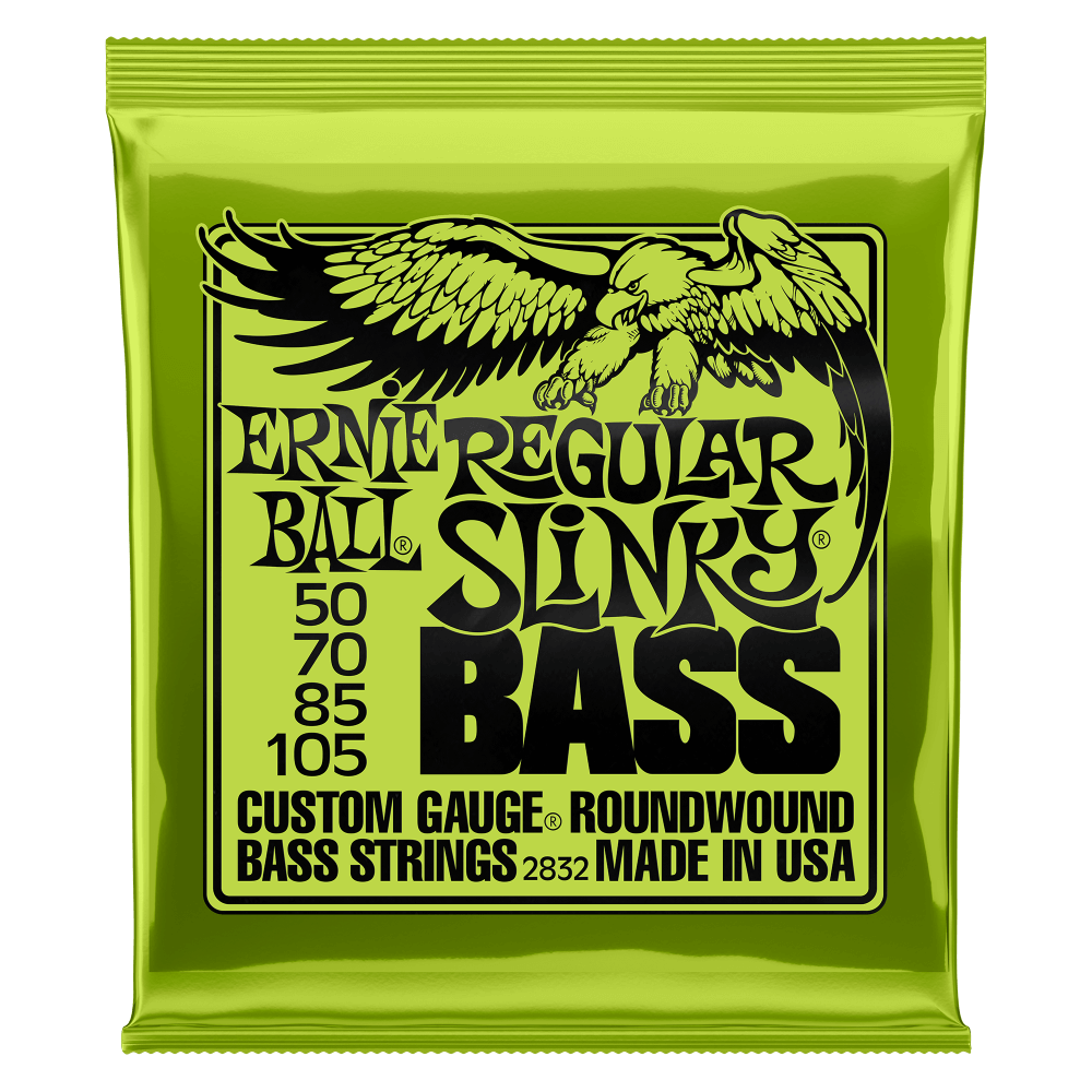 Ernie Ball P02832 Regular Slinky Nickel Wound Electric Bass Strings 50-105 Gauge