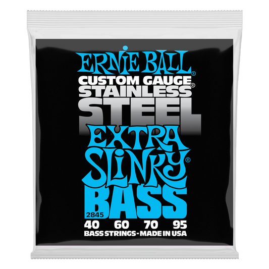 Ernie Ball P02845 Extra Slinky Stainless Steel Electric Bass Strings 40-95 Gauge