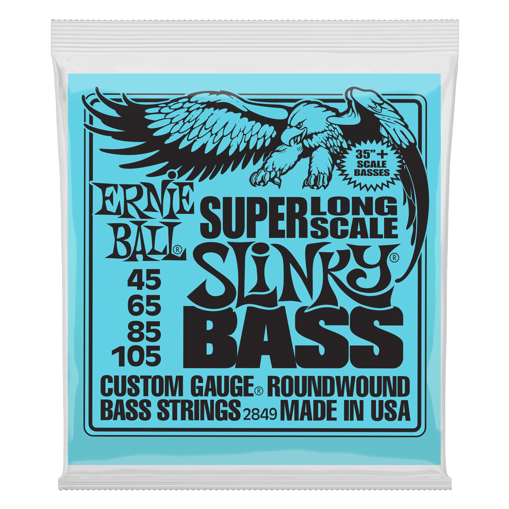 Ernie Ball P02849 Slinky Super Long Scale Nickel Wound Electric Bass Strings 45-105 Gauge