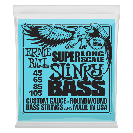 Ernie Ball P02849 Slinky Super Long Scale Nickel Wound Electric Bass Strings 45-105 Gauge