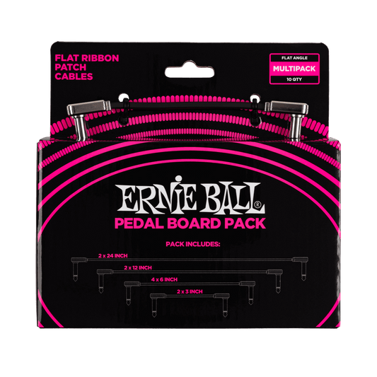 Ernie Ball Flat Ribbon Patch Cables Pedalboard Multi-Pack - Black