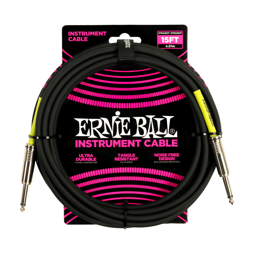 Ernie Ball 10' Straight / Straight Instrument Cable | Black