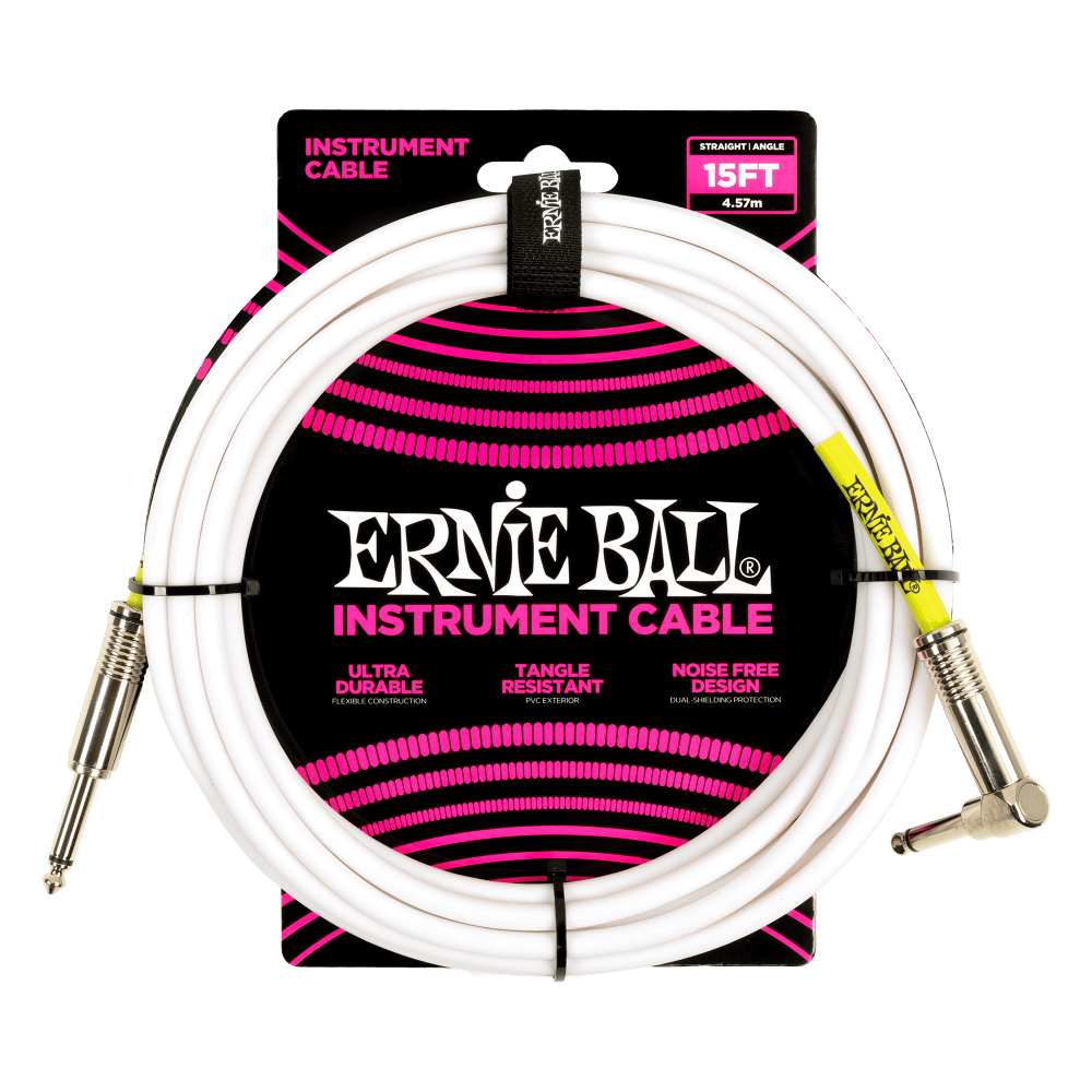 Ernie Ball 10' Straight / Angle Instrument Cable | White