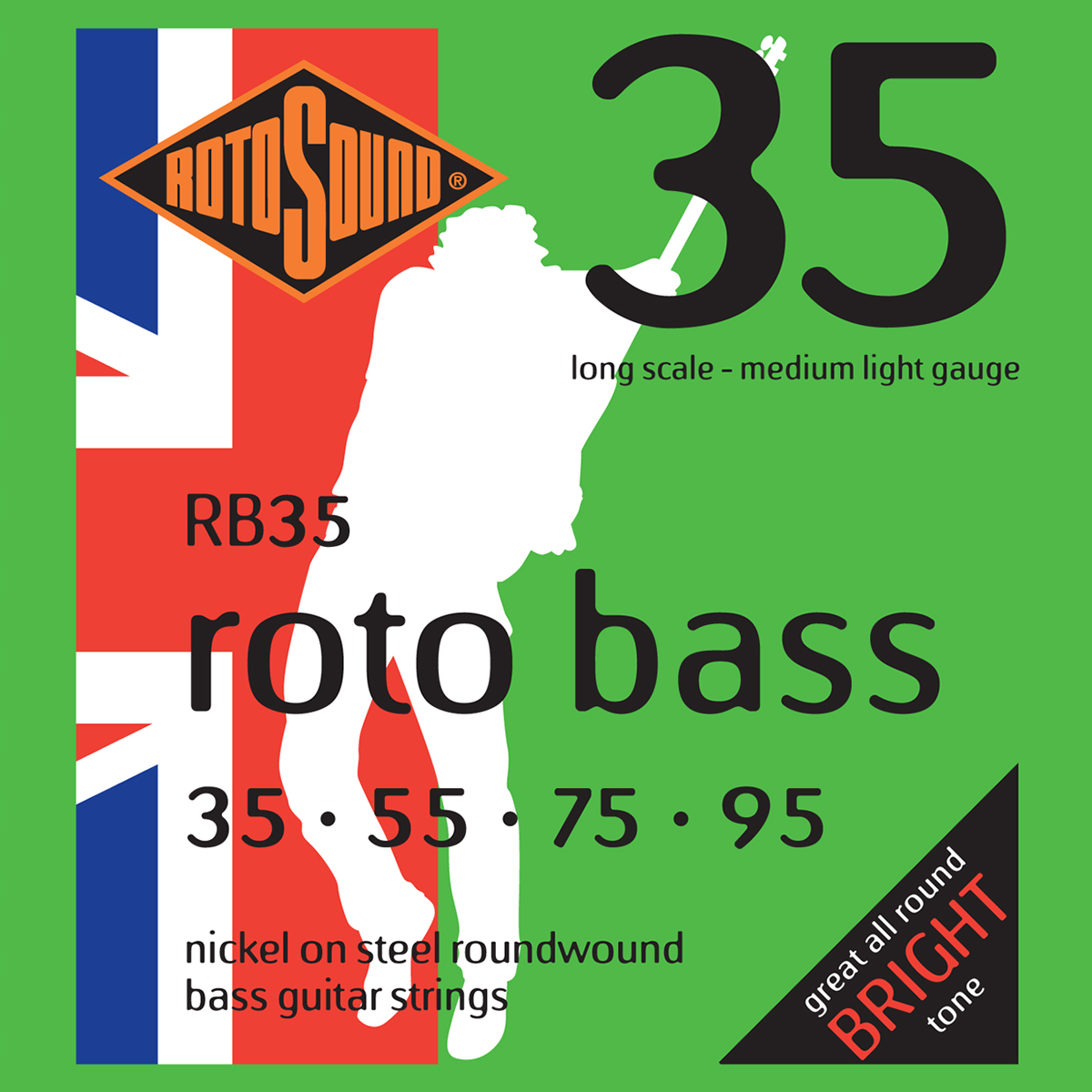Rotosound RB35 Roto Bass Medium Light Bass Guitar String Set | 35-95