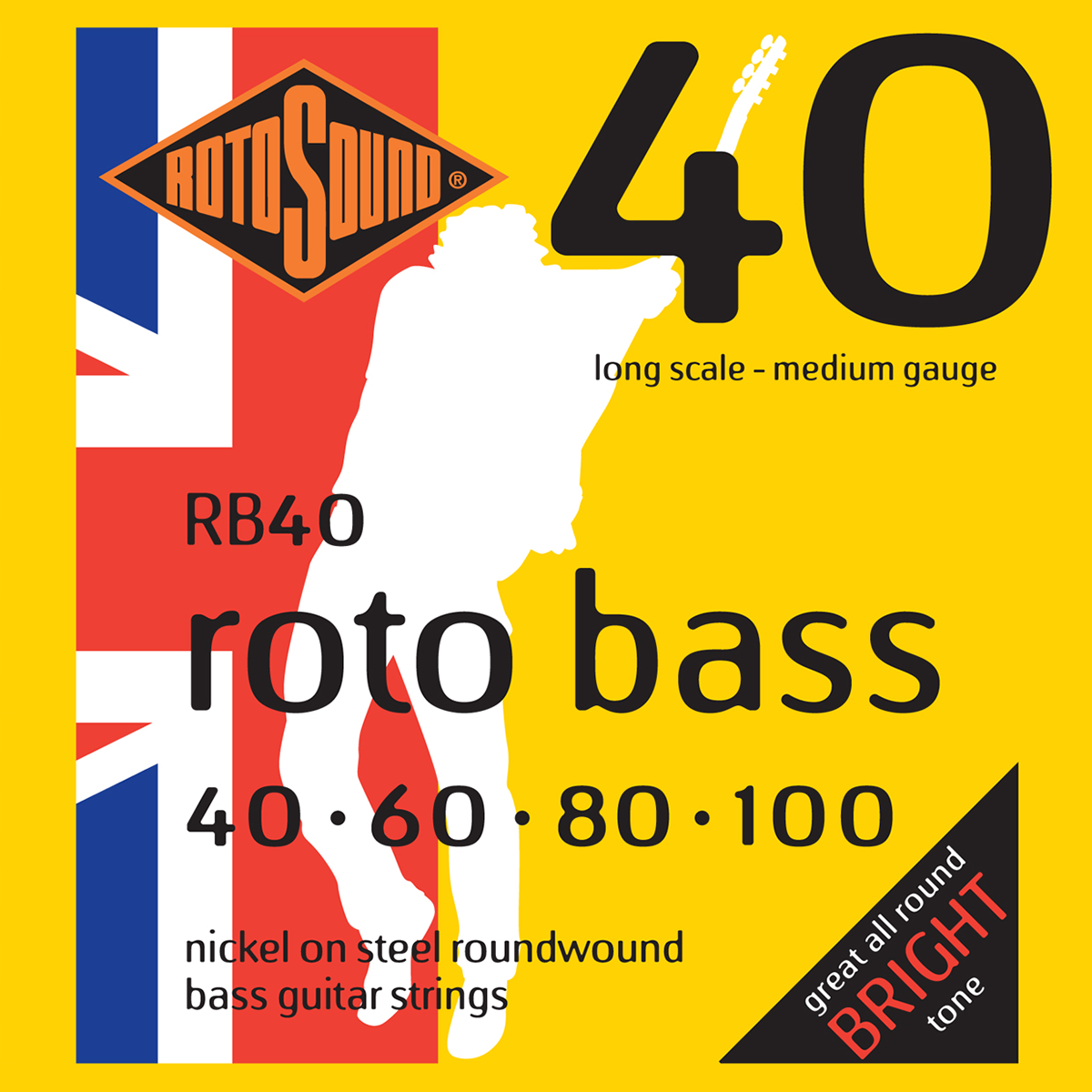 Rotosound RB40 Roto Bass Medium Gauge Bass Guitar String Set | 40-100