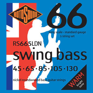 Rotosound RS665LDN Swing Bass 66 Standard Gauge Bass String Set | 45-130 | 5-String | Nickel