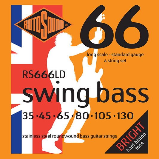 Rotosound RS666LD Swing Bass 66 Standard Gauge Bass String Set | 35-130 | 6-String