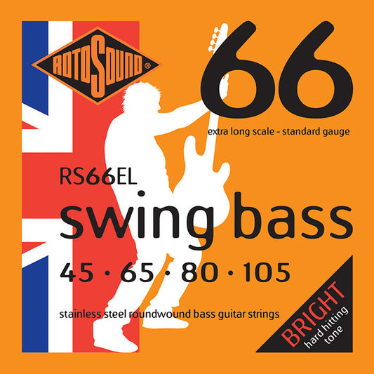 Rotosound RS66EL Swing Bass 66 Standard Gauge Bass String Set | 45-105 | Extra Long Scale