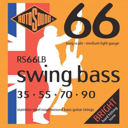 Rotosound RS66LB Swing Bass 66 Medium Light Gauge Bass String Set | 35-90