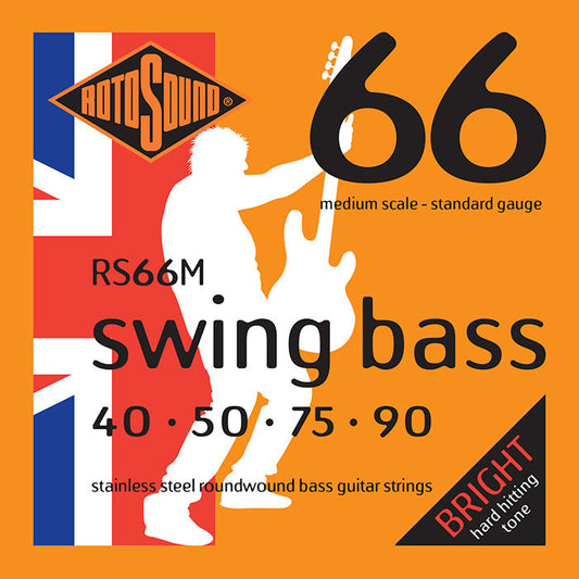 Rotosound RS66M Swing Bass 66 Standard Gauge Bass String Set | 40-90 | Medium Scale
