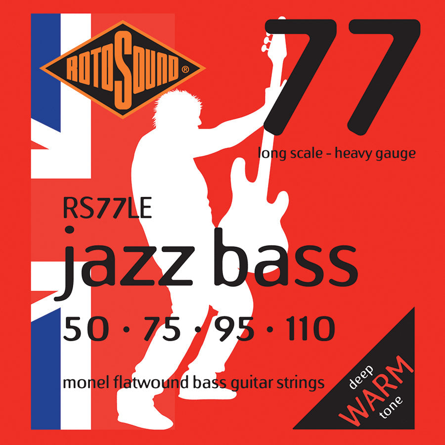 Rotosound RS77LE Jazz Bass 77 Heavy Gauge Monel Flatwound Bass String Set | 50-110