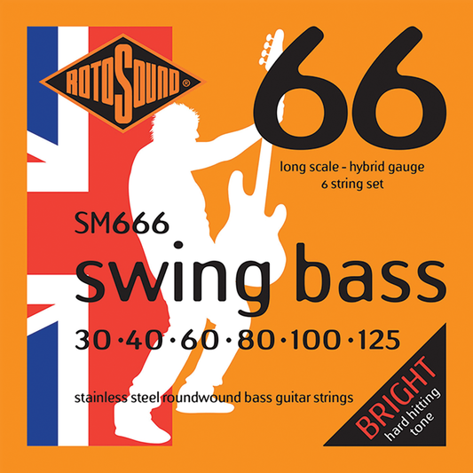 Rotosound SM666 Swing Bass 66 Hybrid Gauge Bass String Set | 30-125 | 6-String