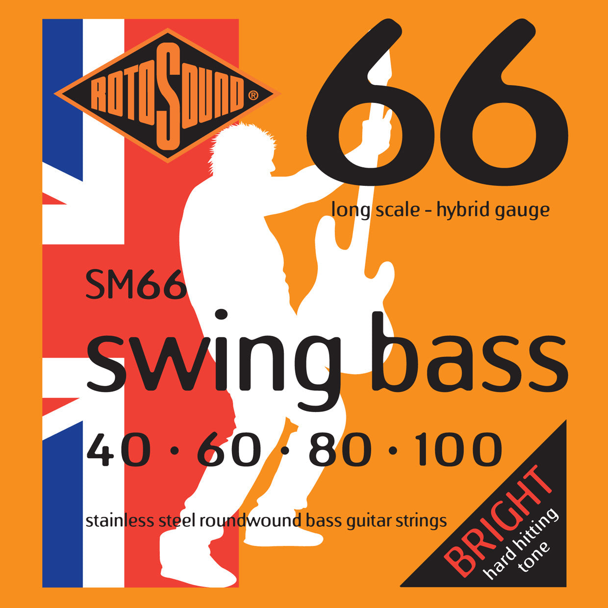 Rotosound SM66 Swing Bass 66 Hybrid Gauge Bass String Set | 40-100