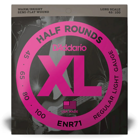D'Addario ENR71 | XL Half Rounds Bass Strings 45-100 Gauge | Regular Light