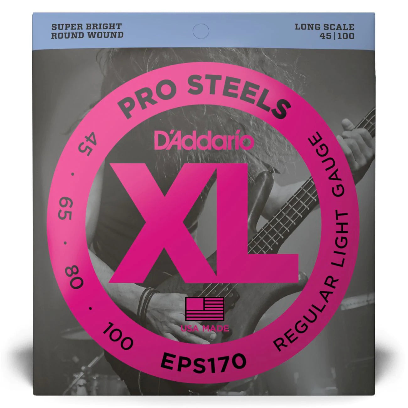 D'Addario EPS170 | XL ProSteels Bass Strings 45-100 Gauge | Light