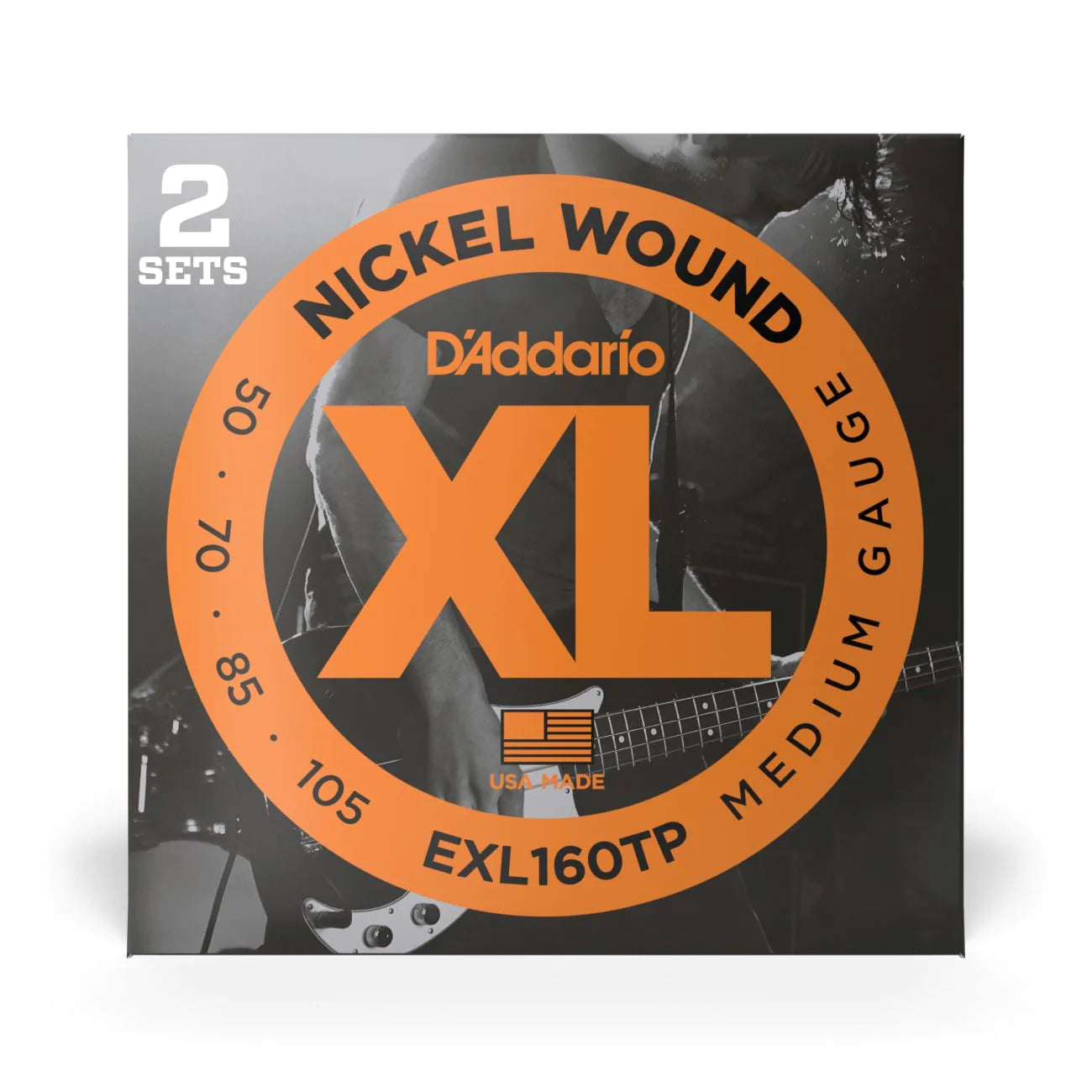 D'Addario EXL160TP | XL Nickel Wound Bass Strings 50-105 Gauge | Medium | 2-Pack