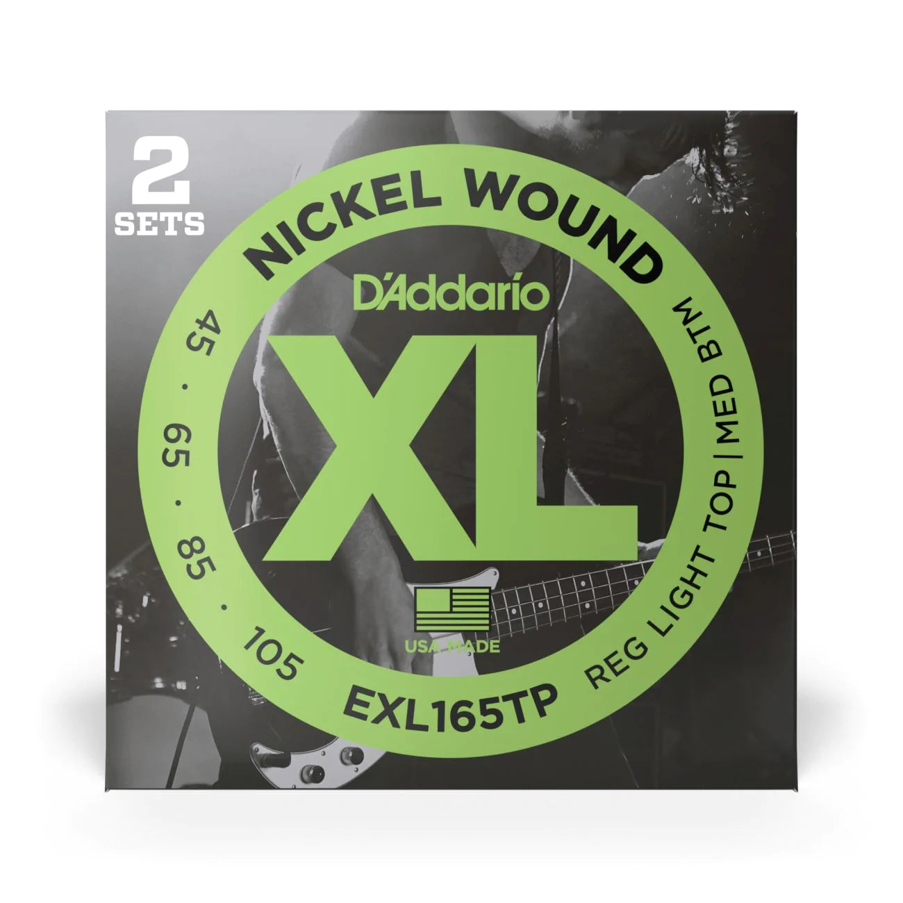 D'Addario EXL165TP | XL Nickel Wound Bass Strings 45-105 Gauge | Custom Light | 2-Pack