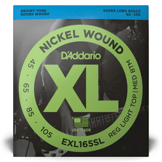 D'Addario EXL165SL | XL Nickel Wound Bass Strings 45-105 Gauge | Custom Light | Super Long Scale
