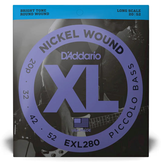 D'Addario EXL280 | XL Nickel Wound Bass Strings 20-52 Gauge | Heavy | Piccolo