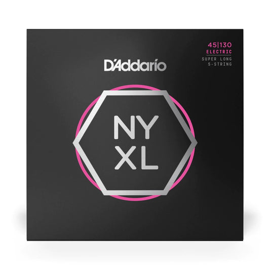 D'Addario NYXL45130SL | NYXL Nickel Wound Bass Strings 45-130 Gauge | Regular Light | 5-String | Super Long Scale
