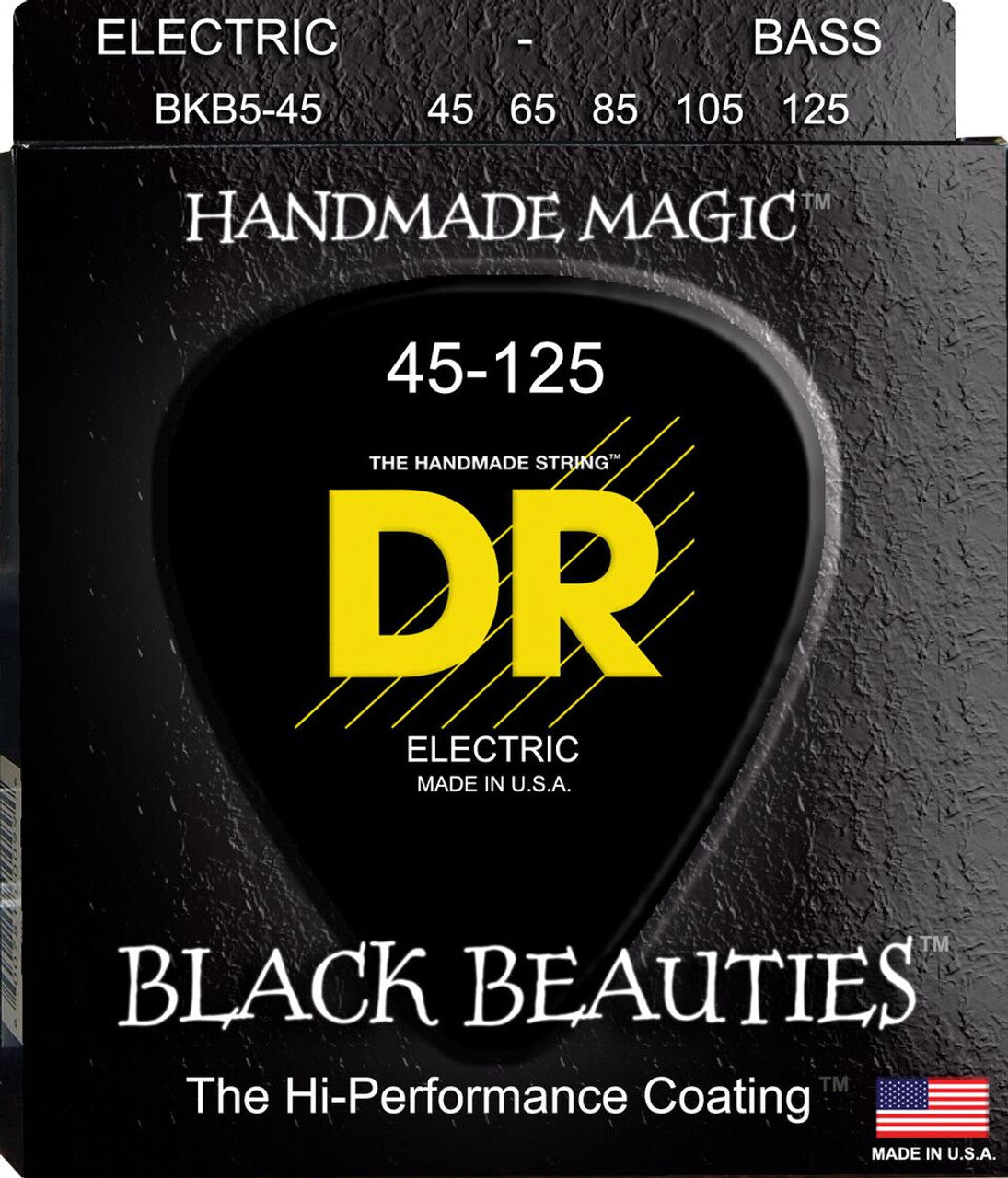 DR Black Beauties Bass Strings 45-125 Gauge | Medium | 5-String
