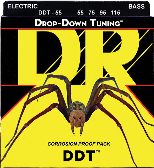 DR DDT™ Drop Down Tuning Coated Bass Strings 55-115 Gauge | Extra Heavy