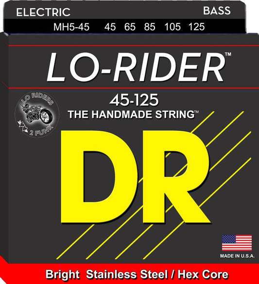 DR Lo-Rider Stainless Steel Bass Strings 30-125 Gauge | Medium | 6-String