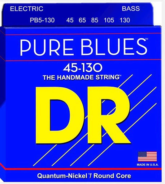 DR Pure Blues Quantum Nickel Bass Strings 45-130 Gauge | Medium/Heavy | 5-String