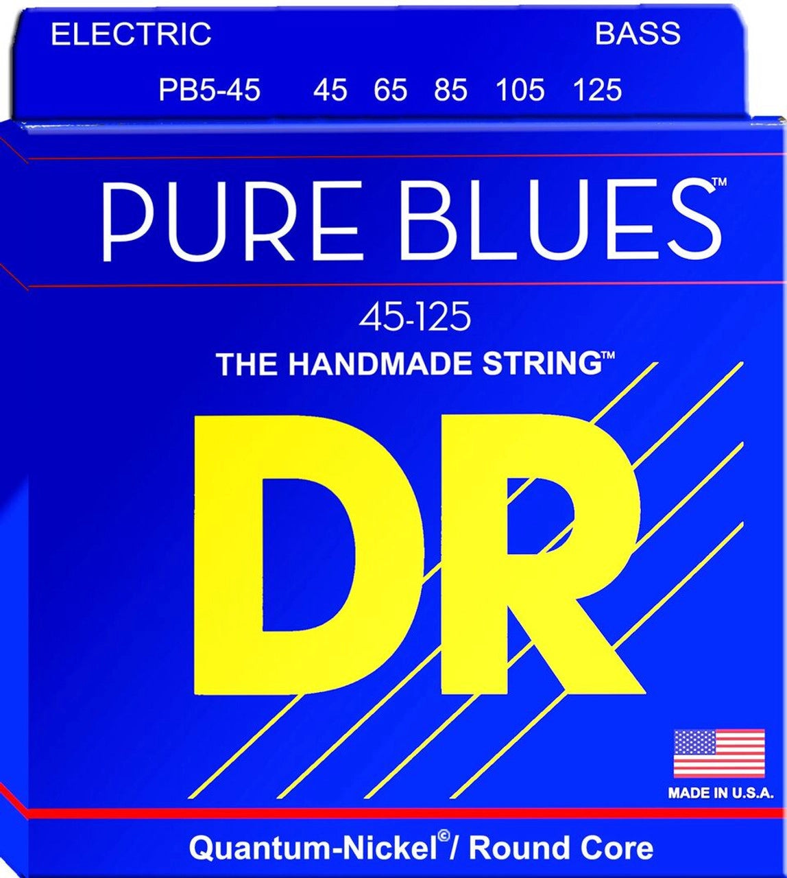 DR Pure Blues Quantum Nickel Bass Strings 45-125 Gauge | Medium | 5-String
