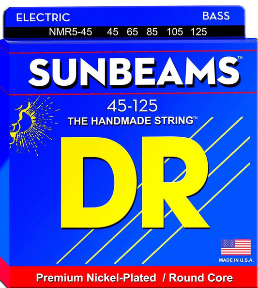 DR Sunbeams Premium Nickel-Plated Bass Strings 45-125 Gauge | Medium | 5-String