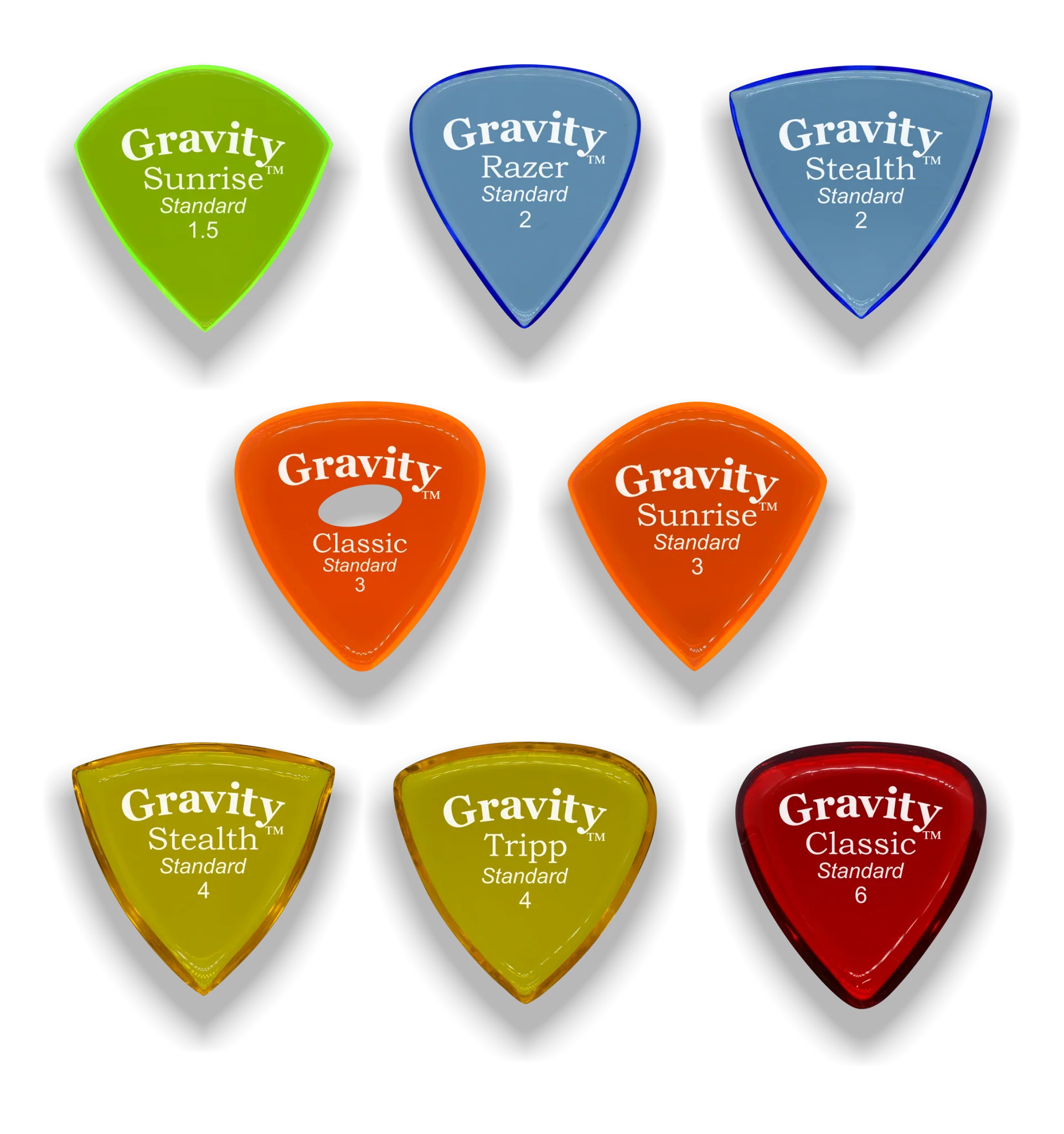 Gravity Picks Thick Pick Variety Pack | 8-Pack
